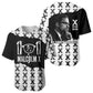 Malcolm X 101 Years Of Resistance Baseball Jersey Civil Rights Leader Portrait - Monochrome X Pattern