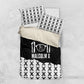 Malcolm X 101 Years Of Resistance Bedding Set Civil Rights Leader Portrait - Monochrome X Pattern