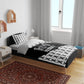 Malcolm X 101 Years Of Resistance Bedding Set Civil Rights Leader Portrait - Monochrome X Pattern