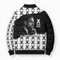 Malcolm X 101 Years Of Resistance Bomber Puffer Jacket Civil Rights Leader Portrait - Monochrome X Pattern