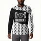 Malcolm X 101 Years Of Resistance Button Sweatshirt Civil Rights Leader Portrait - Monochrome X Pattern