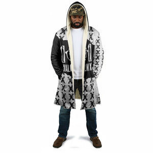 Malcolm X 101 Years Of Resistance Cloak Civil Rights Leader Portrait - Monochrome X Pattern
