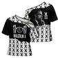 Malcolm X 101 Years Of Resistance Cross Shoulder Shirt Civil Rights Leader Portrait - Monochrome X Pattern