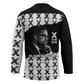 Malcolm X 101 Years Of Resistance Hockey Jersey Civil Rights Leader Portrait - Monochrome X Pattern
