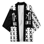 Malcolm X 101 Years Of Resistance Kimono Civil Rights Leader Portrait - Monochrome X Pattern