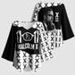 Malcolm X 101 Years Of Resistance Kimono Sleeve Blouse Civil Rights Leader Portrait - Monochrome X Pattern