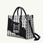 Malcolm X 101 Years Of Resistance Leather Bag Civil Rights Leader Portrait - Monochrome X Pattern