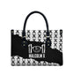 Malcolm X 101 Years Of Resistance Leather Bag Civil Rights Leader Portrait - Monochrome X Pattern