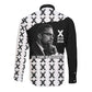 Malcolm X 101 Years Of Resistance Long Sleeve Button Shirt Civil Rights Leader Portrait - Monochrome X Pattern