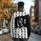 Malcolm X 101 Years Of Resistance Long Sleeve Shirt Civil Rights Leader Portrait - Monochrome X Pattern