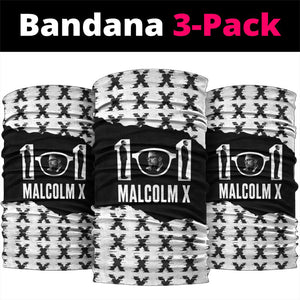 Malcolm X 101 Years Of Resistance Neck Gaiter Civil Rights Leader Portrait - Monochrome X Pattern