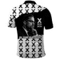 Malcolm X 101 Years Of Resistance Polo Shirt Civil Rights Leader Portrait - Monochrome X Pattern