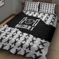 Malcolm X 101 Years Of Resistance Quilt Bed Set Civil Rights Leader Portrait - Monochrome X Pattern