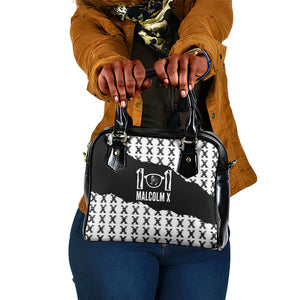 Malcolm X 101 Years Of Resistance Shoulder Handbag Civil Rights Leader Portrait - Monochrome X Pattern