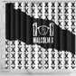 Malcolm X 101 Years Of Resistance Shower Curtain Civil Rights Leader Portrait - Monochrome X Pattern