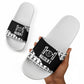 Malcolm X 101 Years Of Resistance Slide Sandals Civil Rights Leader Portrait - Monochrome X Pattern