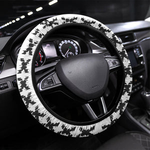 Malcolm X 101 Years Of Resistance Steering Wheel Cover Civil Rights Leader Portrait - Monochrome X Pattern