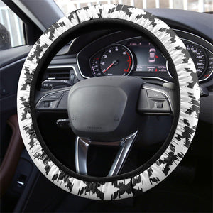Malcolm X 101 Years Of Resistance Steering Wheel Cover Civil Rights Leader Portrait - Monochrome X Pattern