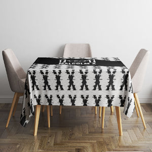 Malcolm X 101 Years Of Resistance Tablecloth Civil Rights Leader Portrait - Monochrome X Pattern