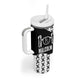 Malcolm X 101 Years Of Resistance Tumbler With Handle Civil Rights Leader Portrait - Monochrome X Pattern