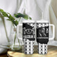Malcolm X 101 Years Of Resistance Tumbler With Handle Civil Rights Leader Portrait - Monochrome X Pattern