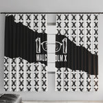 Malcolm X 101 Years Of Resistance Window Curtain Civil Rights Leader Portrait - Monochrome X Pattern