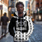 Malcolm X 101 Years Of Resistance Zip Hoodie Civil Rights Leader Portrait - Monochrome X Pattern