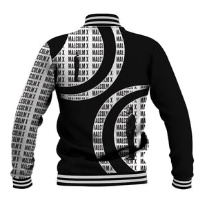 Malcolm X Legacy 1925-2026 Baseball Jacket African American Heritage - Iconic Portrait Silhouette