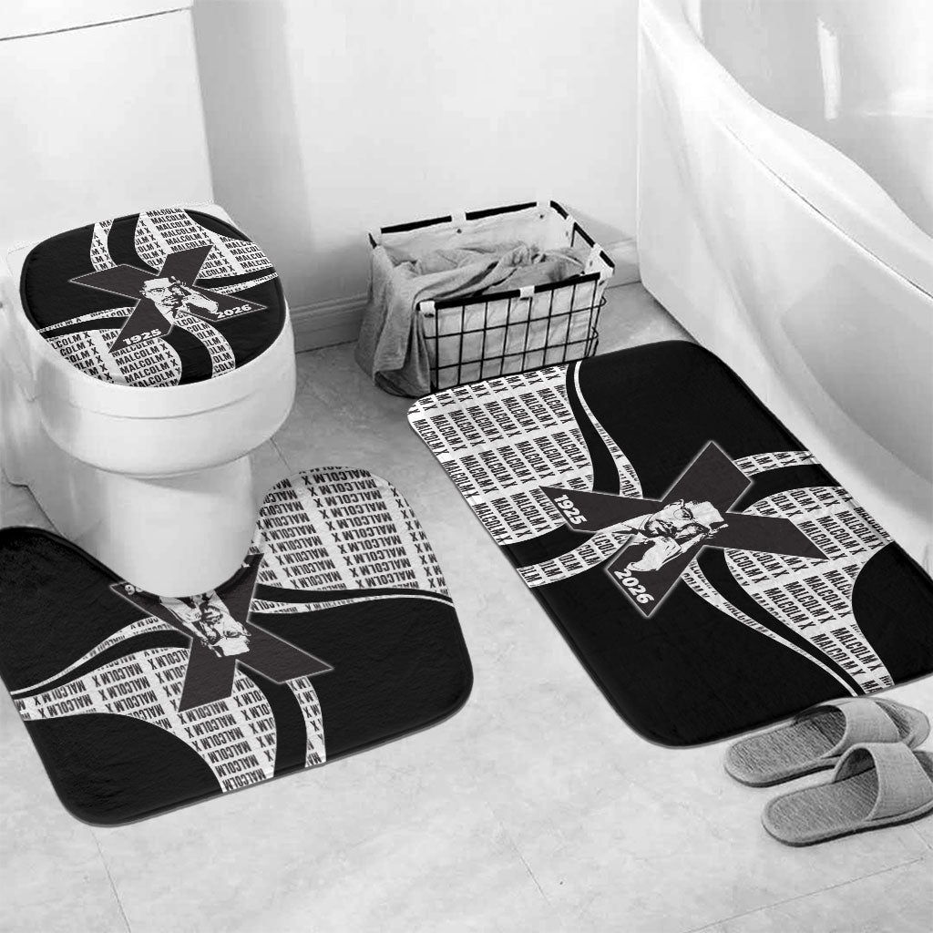 Malcolm X Legacy 1925-2026 Bathroom Set African American Heritage - Iconic Portrait Silhouette