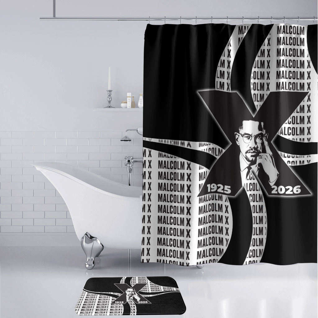 Malcolm X Legacy 1925-2026 Bathroom Set African American Heritage - Iconic Portrait Silhouette