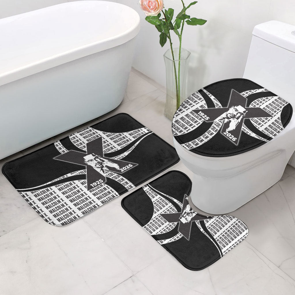 Malcolm X Legacy 1925-2026 Bathroom Set African American Heritage - Iconic Portrait Silhouette