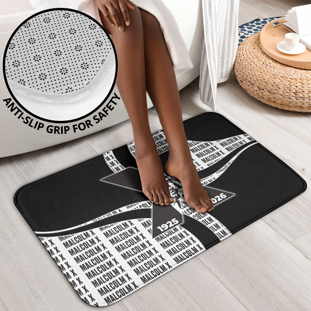Malcolm X Legacy 1925-2026 Bathroom Set African American Heritage - Iconic Portrait Silhouette