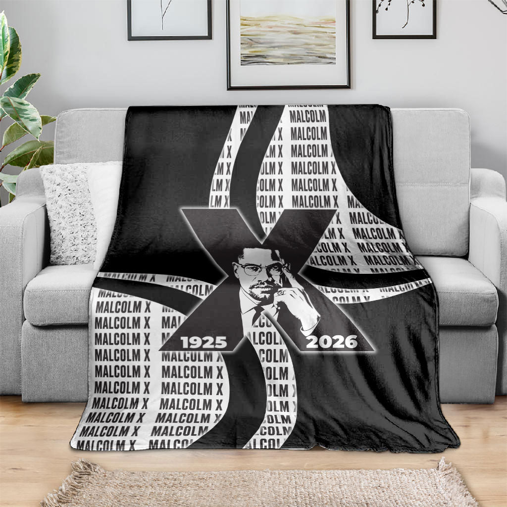 Malcolm X Legacy 1925-2026 Blanket African American Heritage - Iconic Portrait Silhouette