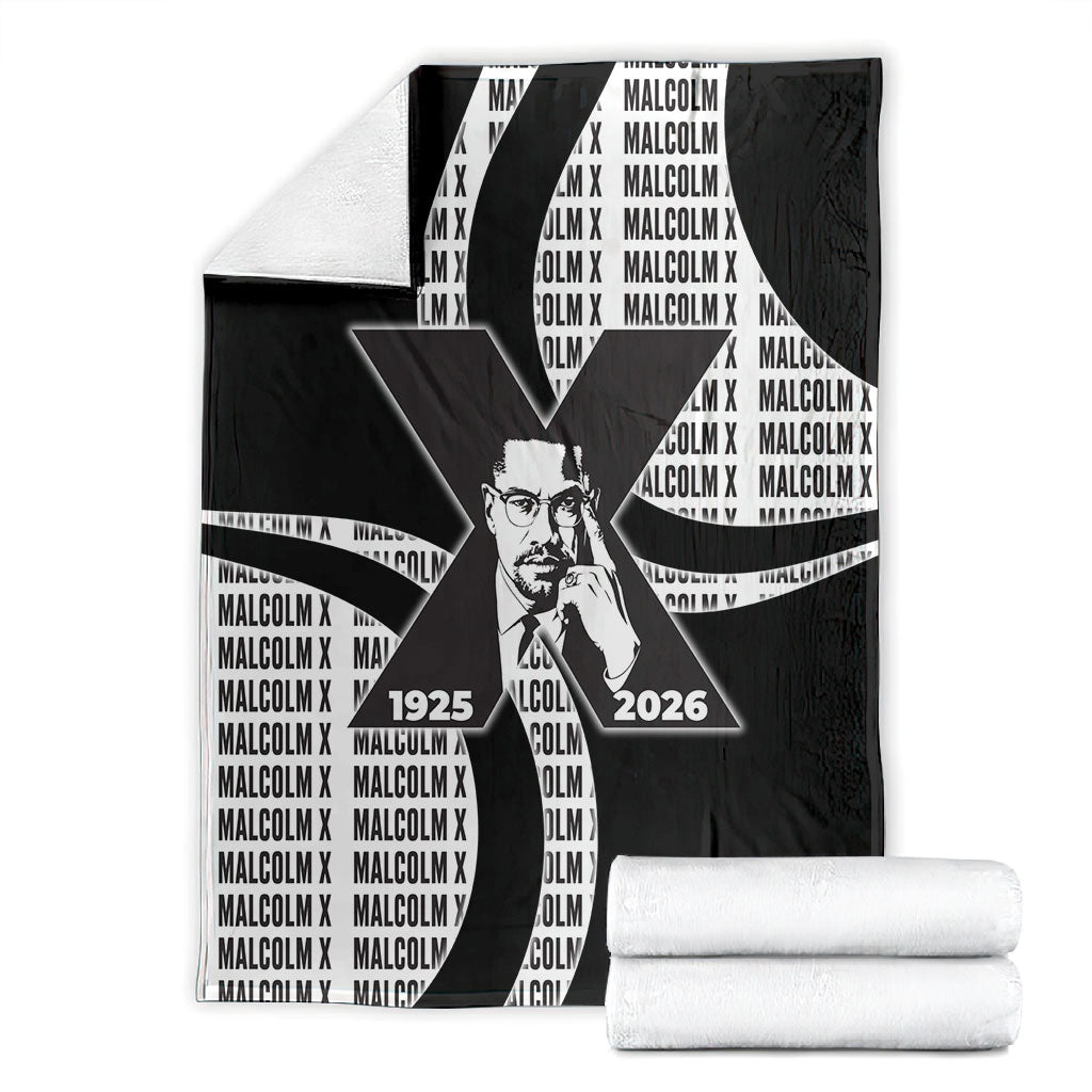 Malcolm X Legacy 1925-2026 Blanket African American Heritage - Iconic Portrait Silhouette