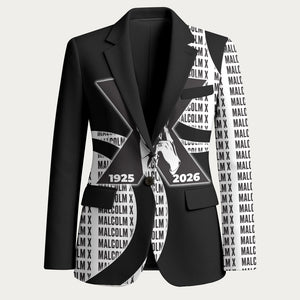 Malcolm X Legacy 1925-2026 Blazer African American Heritage - Iconic Portrait Silhouette