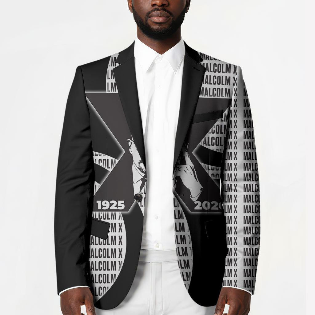 Malcolm X Legacy 1925-2026 Blazer African American Heritage - Iconic Portrait Silhouette