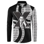 Malcolm X Legacy 1925-2026 Button Sweatshirt African American Heritage - Iconic Portrait Silhouette