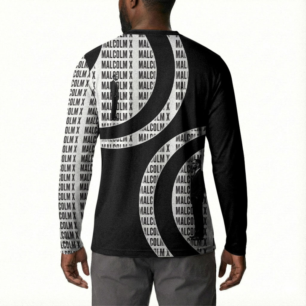 Malcolm X Legacy 1925-2026 Button Sweatshirt African American Heritage - Iconic Portrait Silhouette