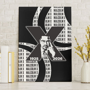 Malcolm X Legacy 1925-2026 Canvas Wall Art African American Heritage - Iconic Portrait Silhouette