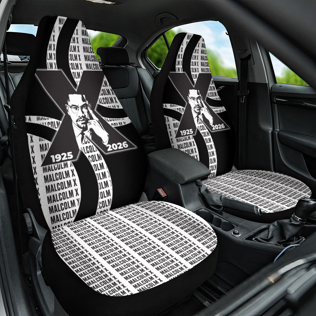 Malcolm X Legacy 1925-2026 Car Seat Cover African American Heritage - Iconic Portrait Silhouette