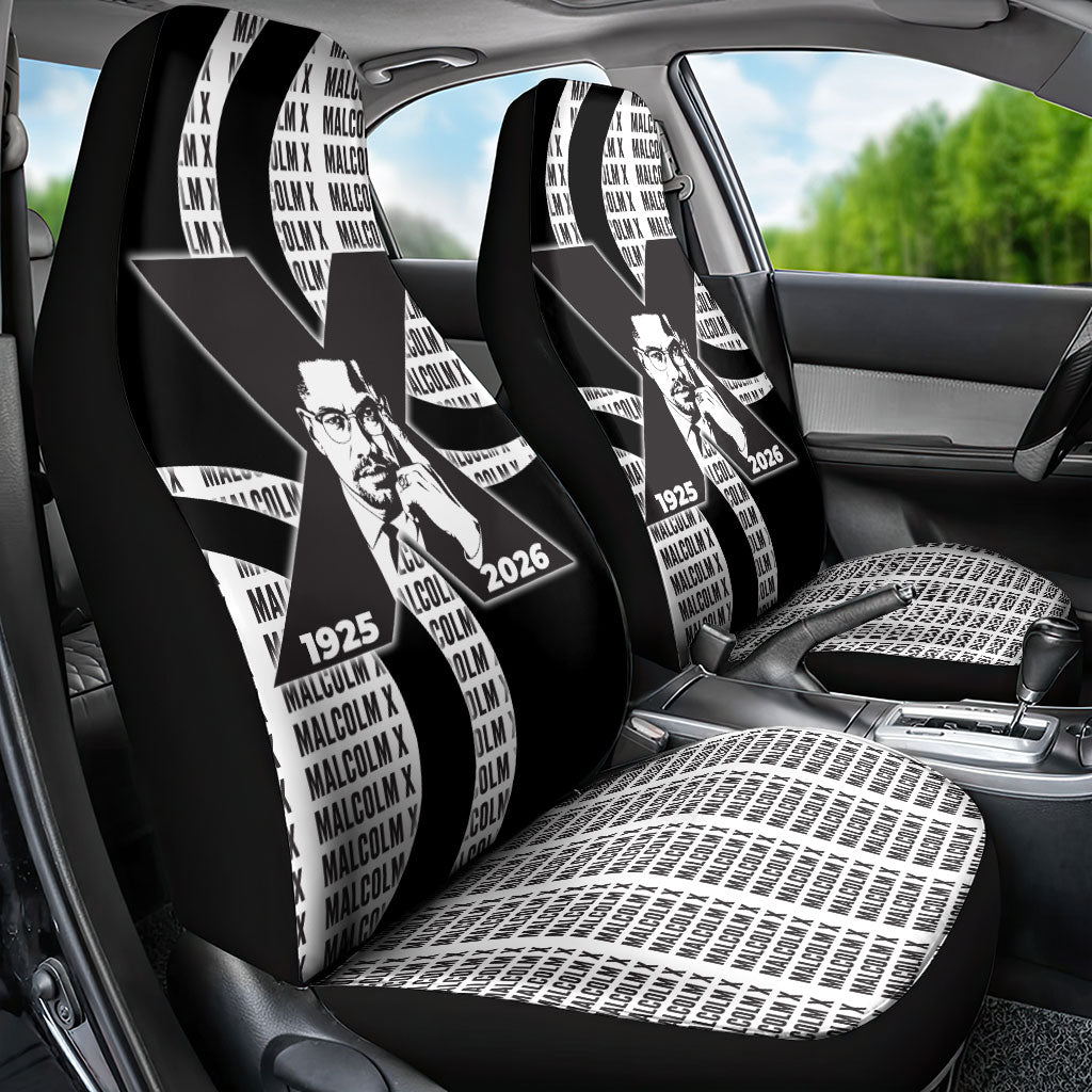 Malcolm X Legacy 1925-2026 Car Seat Cover African American Heritage - Iconic Portrait Silhouette