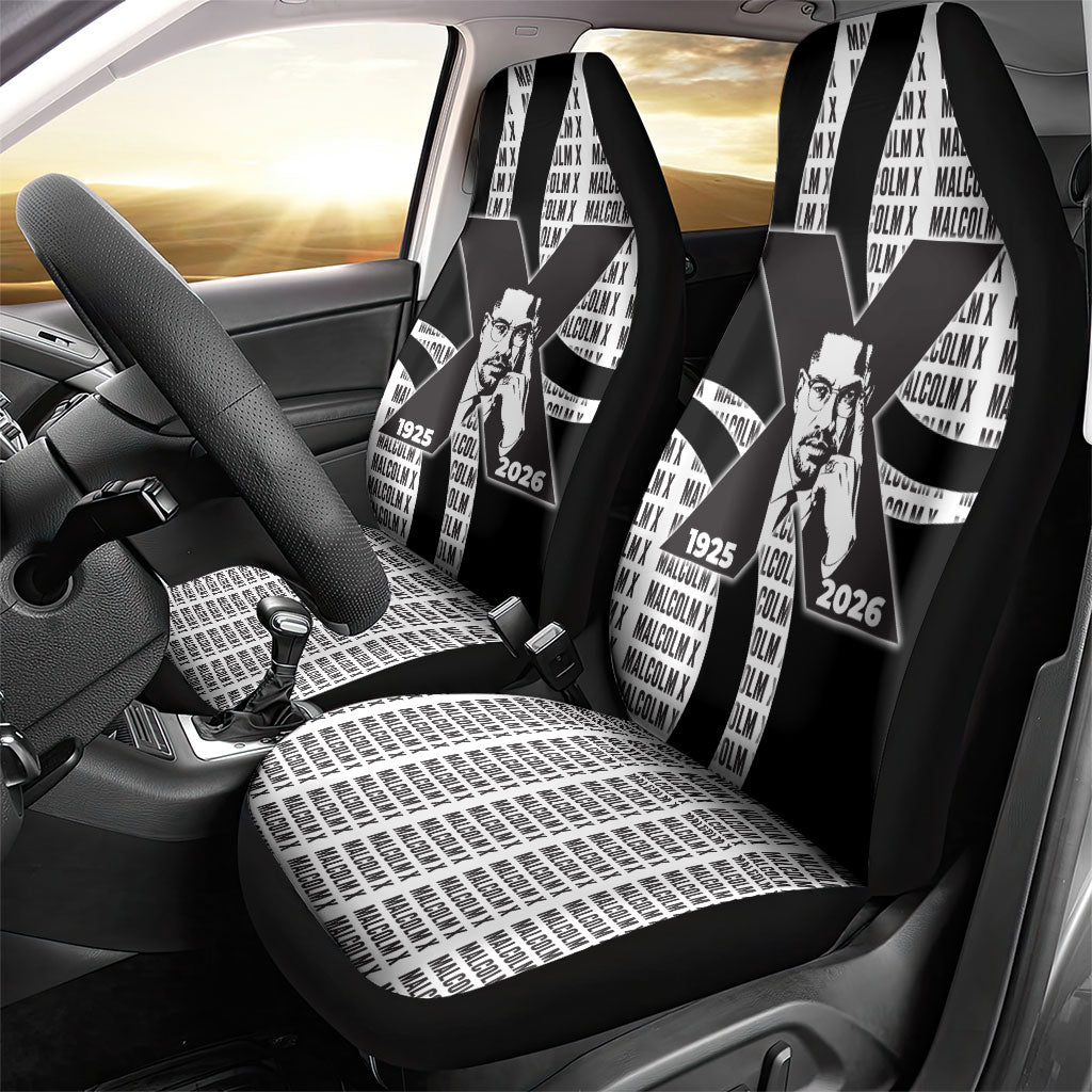 Malcolm X Legacy 1925-2026 Car Seat Cover African American Heritage - Iconic Portrait Silhouette