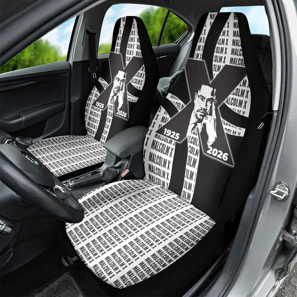 Malcolm X Legacy 1925-2026 Car Seat Cover African American Heritage - Iconic Portrait Silhouette