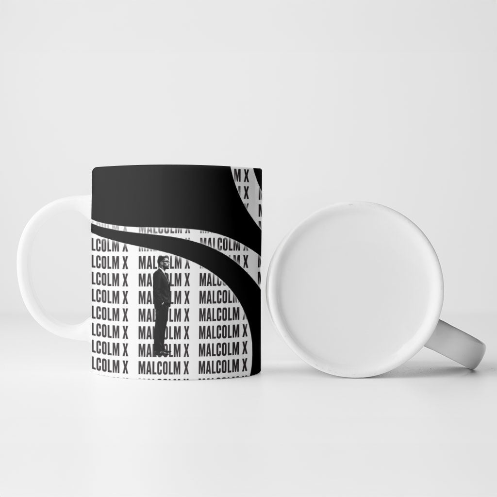 Malcolm X Legacy 1925-2026 Ceramic Mug African American Heritage - Iconic Portrait Silhouette