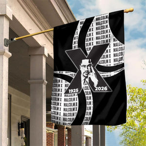 Malcolm X Legacy 1925-2026 Garden Flag African American Heritage - Iconic Portrait Silhouette