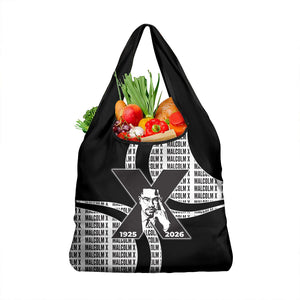 Malcolm X Legacy 1925-2026 Grocery Bag African American Heritage - Iconic Portrait Silhouette