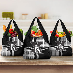 Malcolm X Legacy 1925-2026 Grocery Bag African American Heritage - Iconic Portrait Silhouette