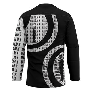 Malcolm X Legacy 1925-2026 Hockey Jersey African American Heritage - Iconic Portrait Silhouette