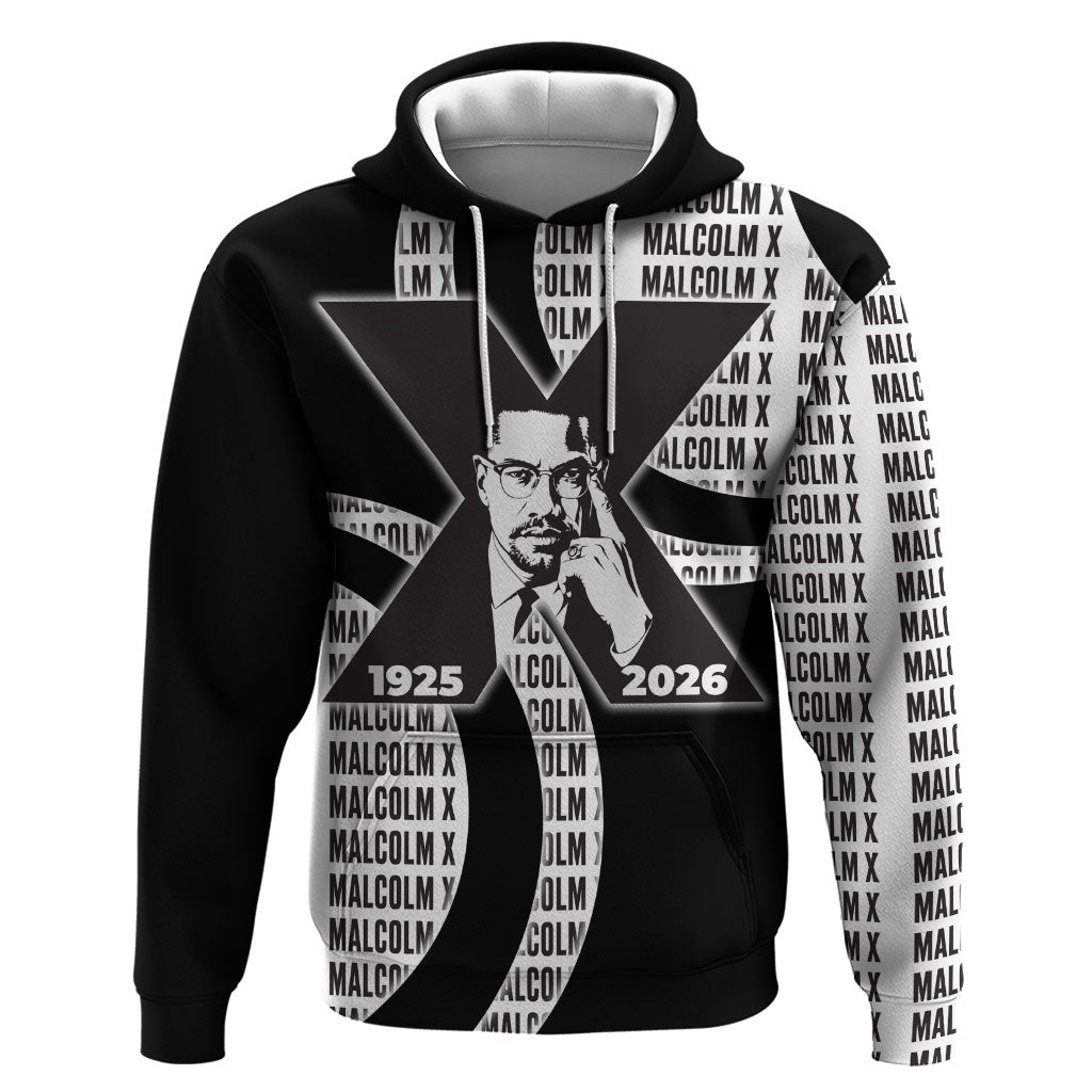 Malcolm X Legacy 1925-2026 Hoodie African American Heritage - Iconic Portrait Silhouette