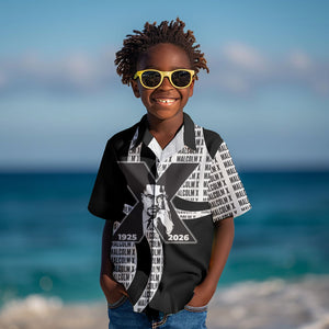 Malcolm X Legacy 1925-2026 Kid Hawaiian Shirt African American Heritage - Iconic Portrait Silhouette